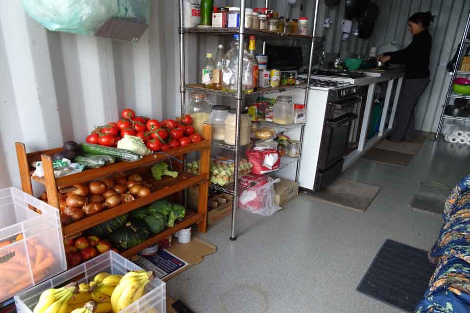 The kitchen at the Pupu Rangi Nature Sanctuary